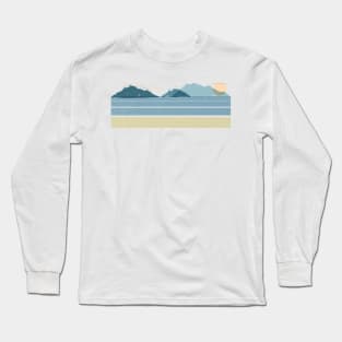 Mountain Sunset Stripes Long Sleeve T-Shirt